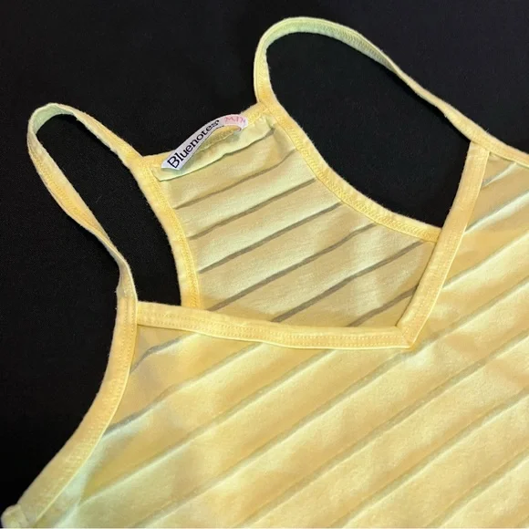 Butter Yellow Striped Bluenotes Women's Tank Top Medium - Picture 2 of 5